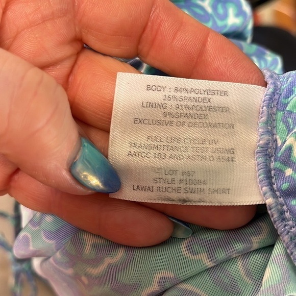 Coolibar Lawai Ruche Swim Shirt Youth Size Medium UPF 50 Half  Zip RashGuard - Picture 9 of 10